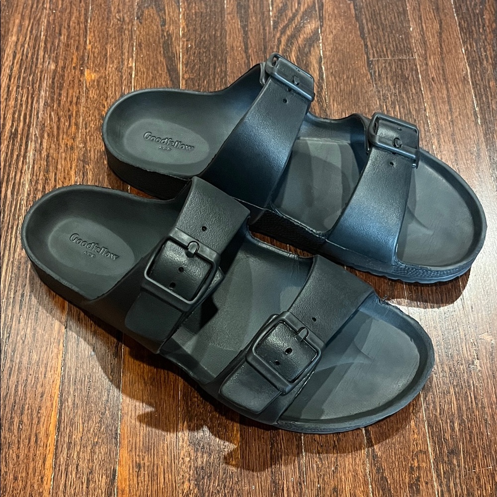 Goodfellow & Co Black Double-Strap Buckle Slides